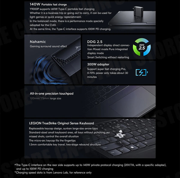 Lenovo Legion Y9000P 2023 Gaming Laptop 13th Intel i9-13900HX/i7-13700HX /32G/1T SSD/NVIDIA RTX 4090/4080 240Hz 16inch Notebook - Evallys.com # #