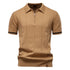 AIOPESON Men's Solid Color Sport Zipper Polo Shirt Athletic Social Polo Shirts for Men Office Slim Fit Polo - Evallys.com