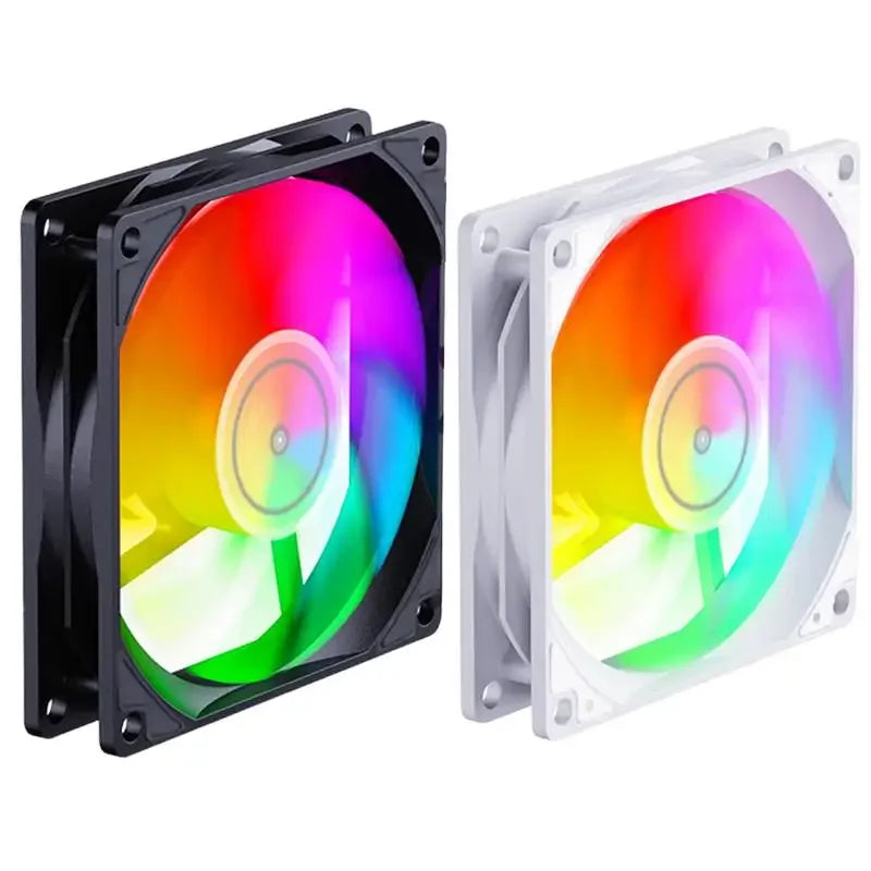 DC12V PC Cooling Fan RGB 9 Leaves Design Computer Case Fan 5v3 pin 4pin Computer Case Air Cooling Argb Technology Efficient Heat - Evallys.com