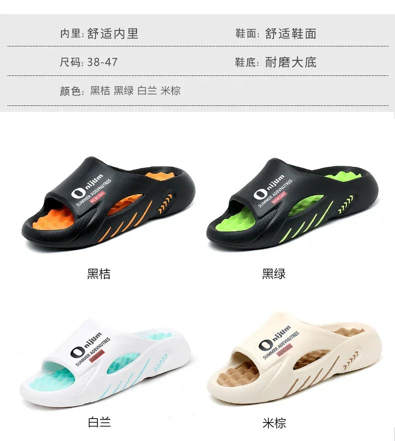 2024 Men’s Massage Slippers – Comfortable EVA Slides for Indoor & Outdoor - Evallys.com