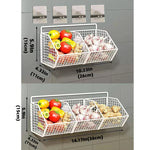 Kitchen Storage Shelf Wall Mounted Bathroom Organizer Basket No Drill Adhesive Mount Rack for Vegetable Fruit Drain Baskets