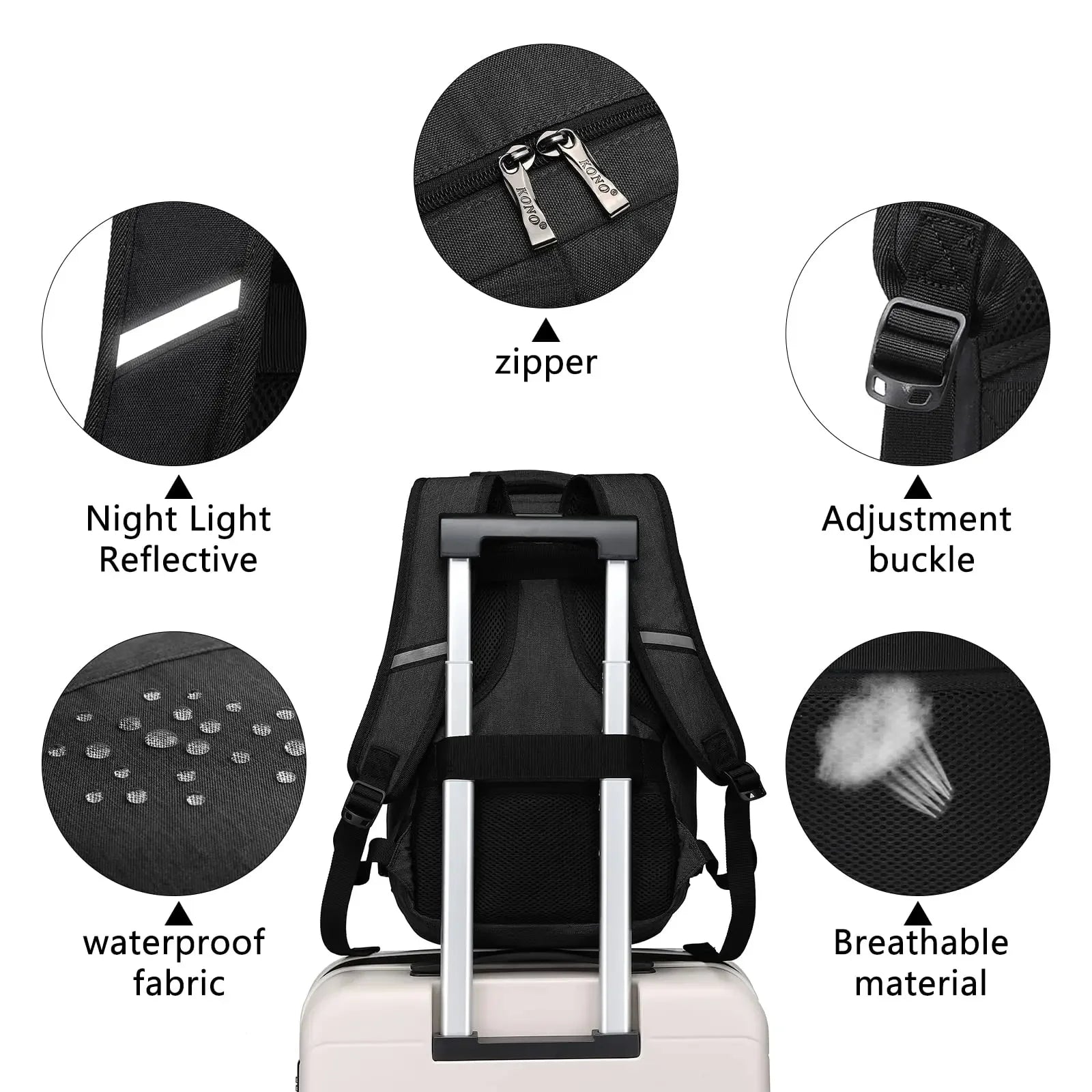 Kono Carry-On Backpack – EasyJet Cabin Bag 40x25x20cm Travel 20L - Evallys.com