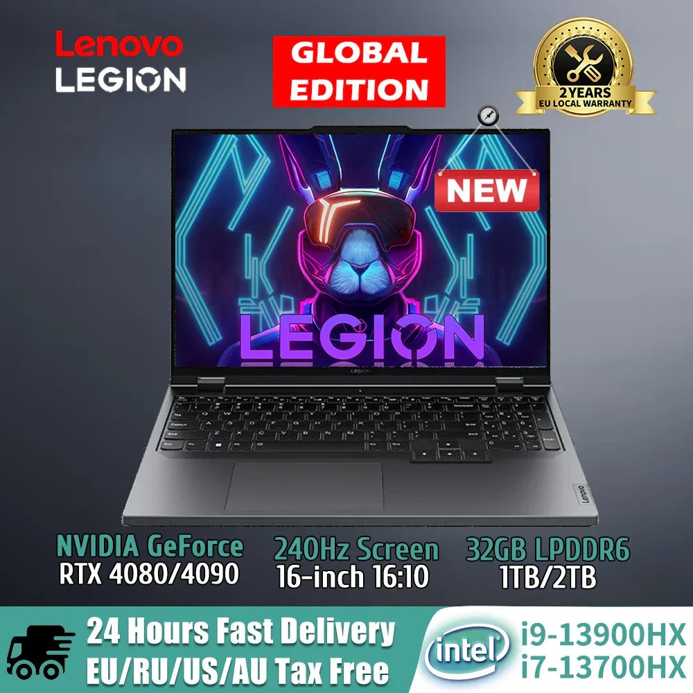 New Lenovo Legion Y9000P Gaming Laptop 13th Intel i9-13900HX/i5-13500HX /32G/1T SSD/NVIDIA RTX 4090/4080 240Hz 16inch Notebook - Evallys.com