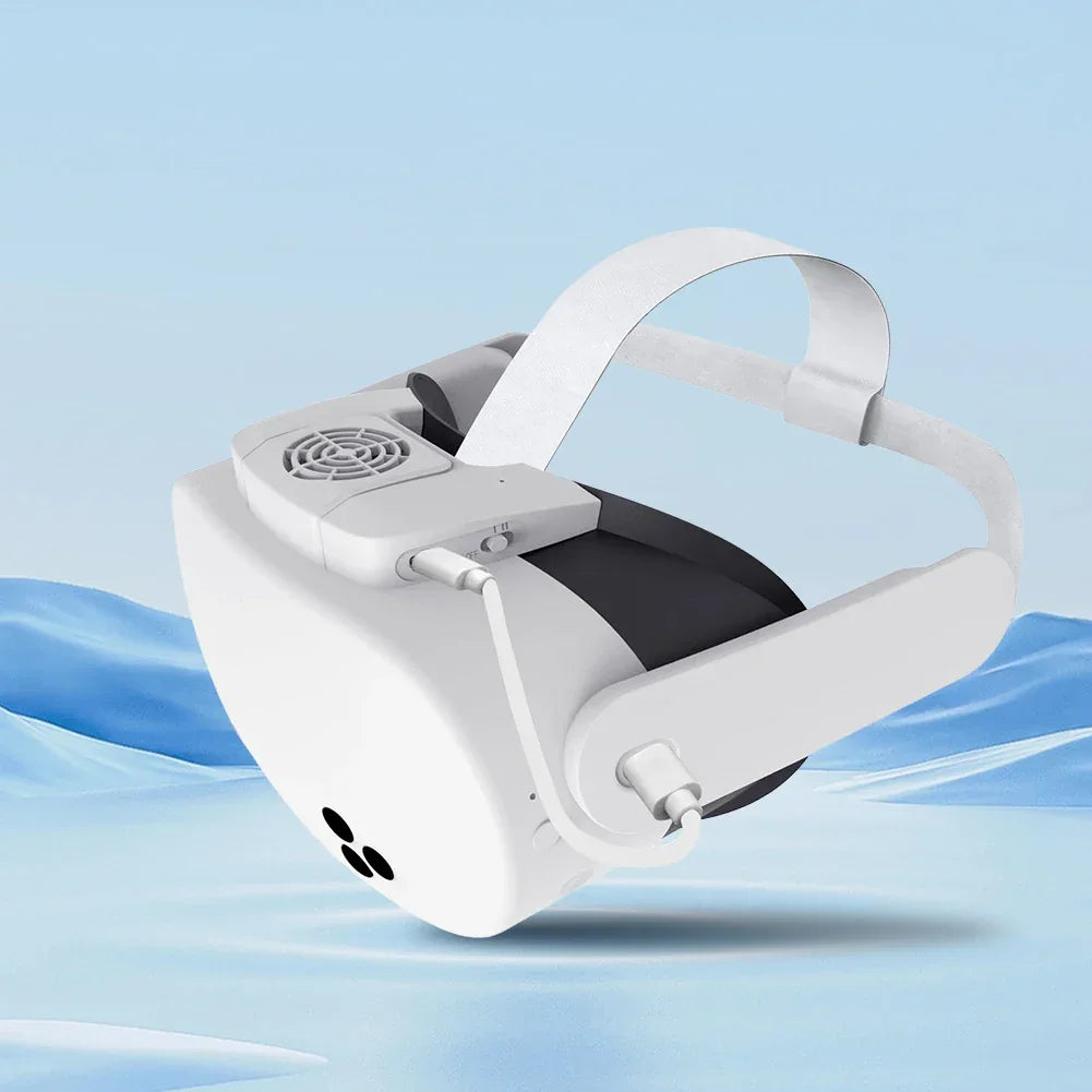 Cooling Fan Face Cover Face Cover Pad Facial Interface Cooling Fan with Facial Interface Face Cover for Meta Quest 3 VR Headset - Evallys.com