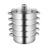 26CM 5 Tier Stainless Steel Steam Cooker Steamer Food Vegetable Pot Kitchen