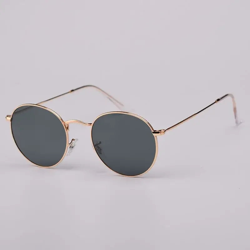 Fashion Sunglasses Men Women Eyeglasses Goggles Eyewear Shades Top Quality Round Metal Glass Lenses UV400 Sun Glasses - Evallys.com