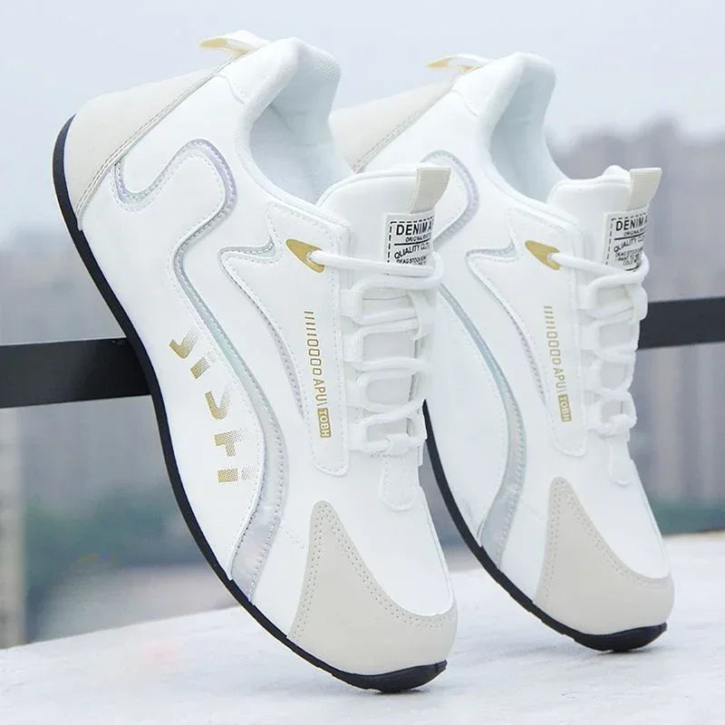 Men's PU Leather Waterproof Sneakers Casual Sports Shoes Men Lightweight Breathable Flat Non-slip Tenis Shoes Zapatillas Hombre - Evallys.com