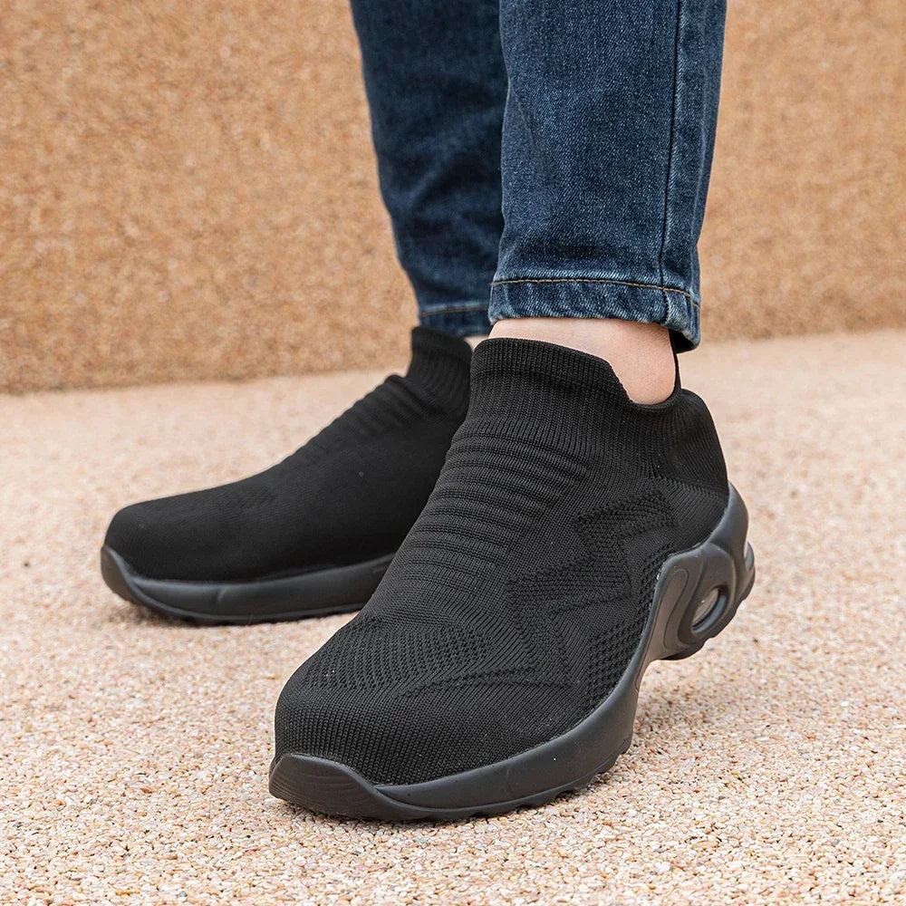 LARNMERN Safety Shoes Breathable Women Steel Toe Work Shoes Lightweight Slip On SpringSummer Sneakers Construct Safety Boots - Evallys.com