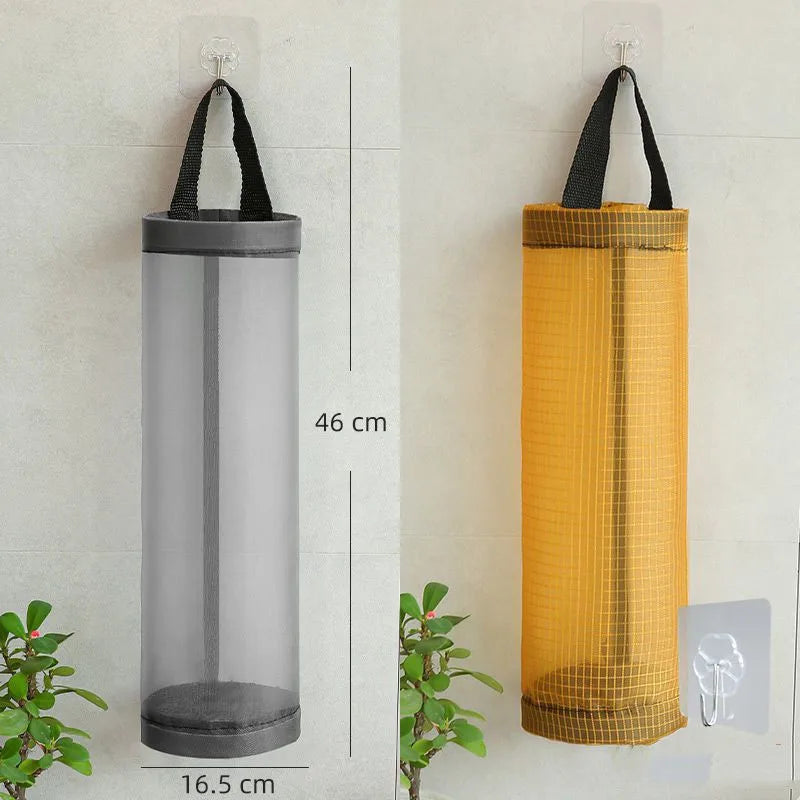 3/2/1PC Home Grocery Bag Holder Wall Mount Plastic Bag Holder Dispenser Hanging Storage Garbage Bag Kitchen Garbage Organizers