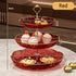 2/3 Tier Fruit Plate Stand Coffee Table Snack Tray Dried Fruit Dessert Plate Bar Counter Display Holder