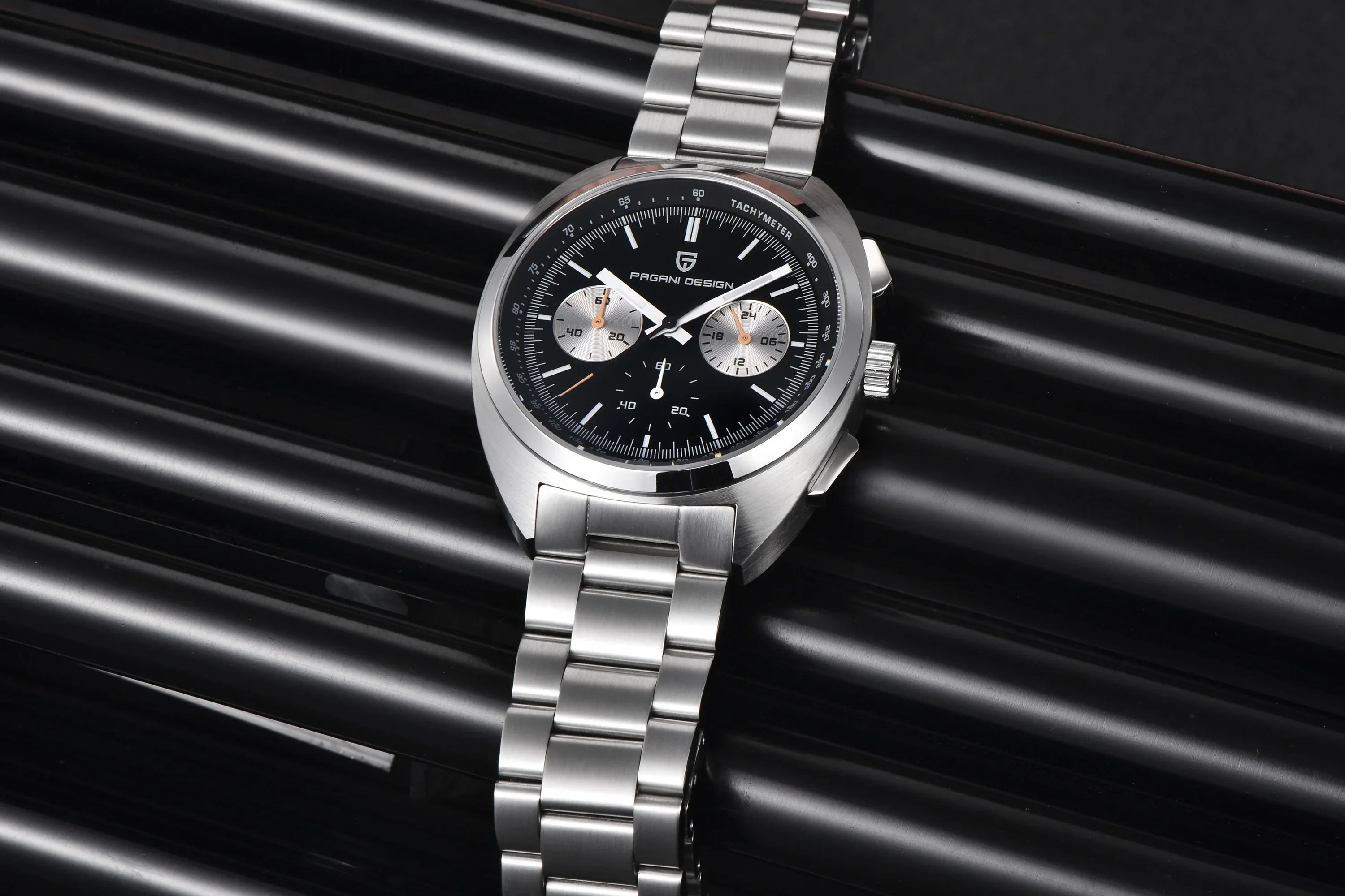 PAGANI DESIGN 2024 New Panda Dial Men Watches Luxury Quartz Watch For Men Japan VK63 Sport Chronograph Sapphire glass Wristwatch - Evallys.com