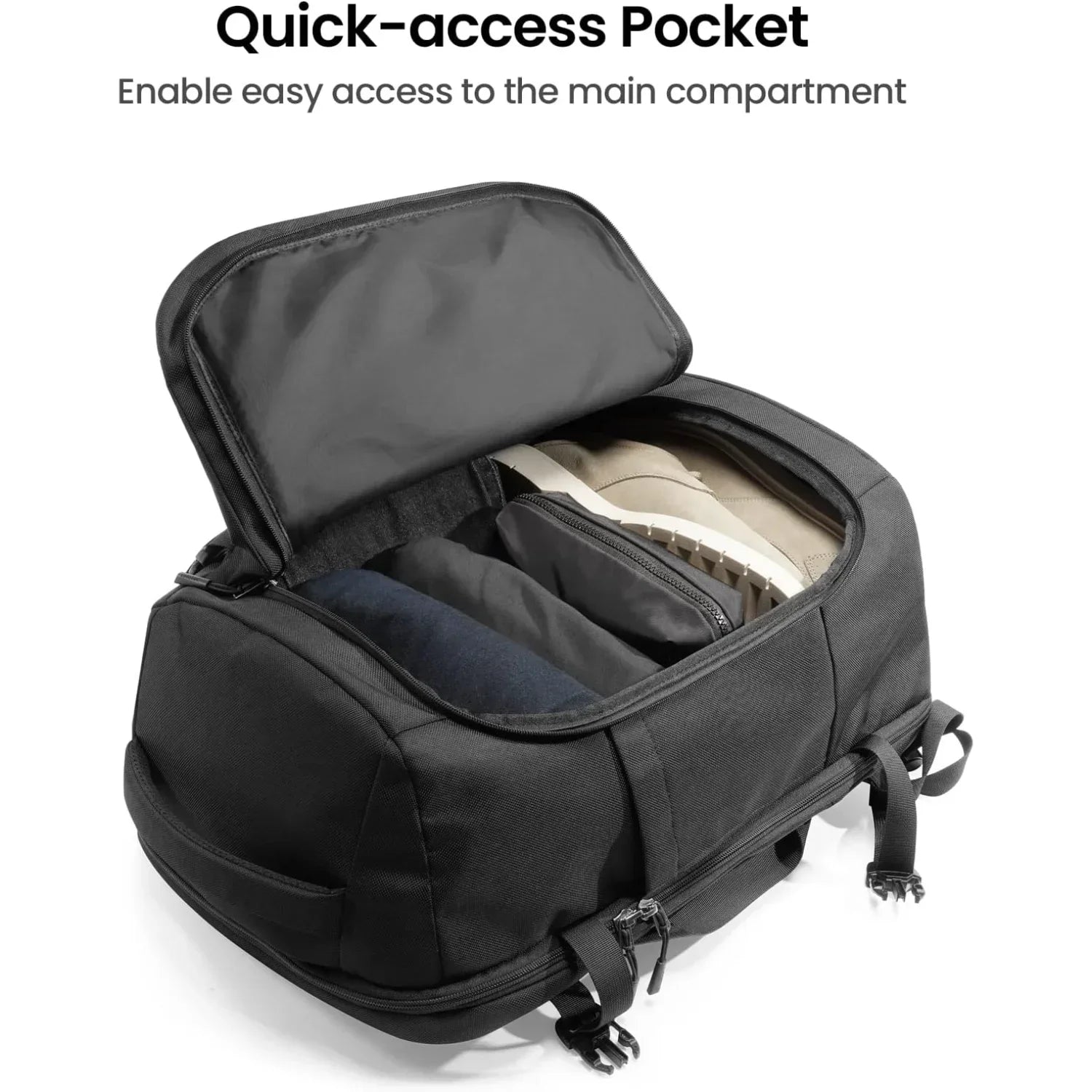 tomtoc Travel Backpack 40L, TSA Friendly Carry-on Luggage, Water-resistant Daypack Fits 17.3
