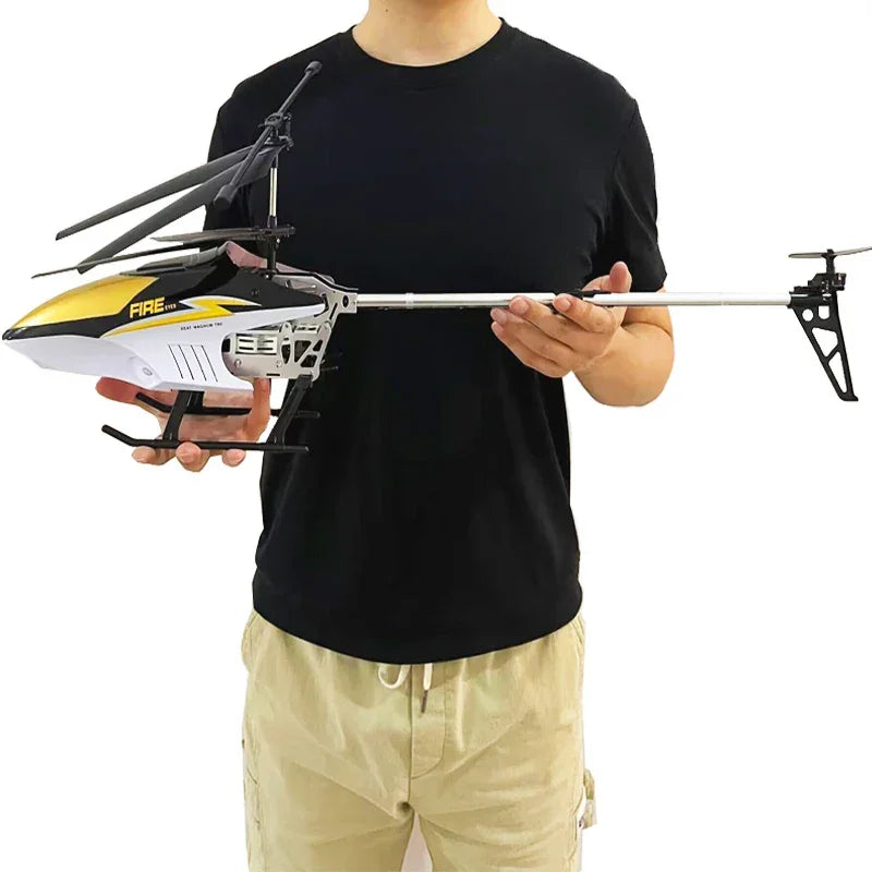 Rc Helicopter With Remote Control Extra Durable Big Plane Toy For Kids Drone Model Outdoor 3.5CH 80cm Aircraft Large Helicoptero - Evallys.com