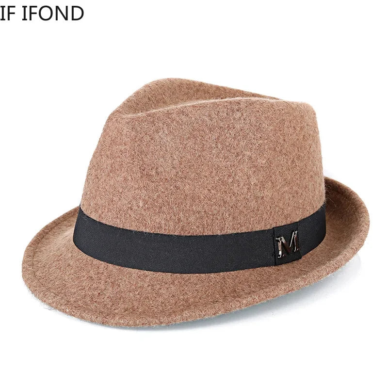 Men's Wool Fedora Hat – Winter Warm Felt Jazz Cap for Parties - Evallys.com