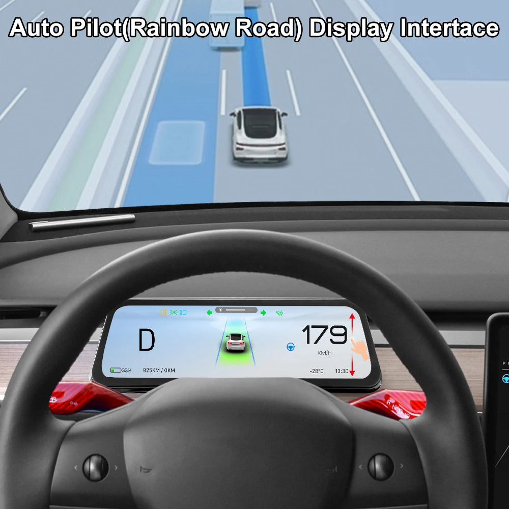 Onlysay Hud Head-Up Display Korean Support Wireless CarPlay OTA Update 9.6 Inch Instrument Display For Tesla Model 3 Y