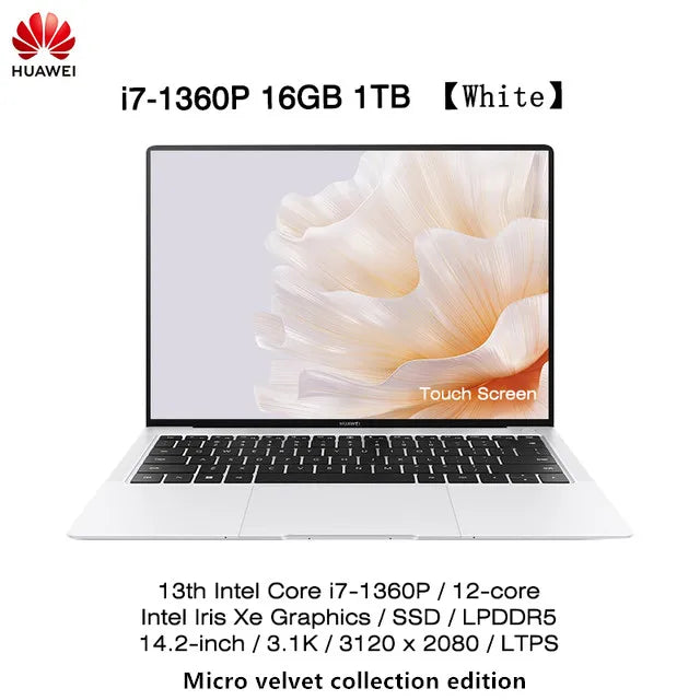 2023 HUAWEI MateBook X Pro Laptop 14.2 Inch i7-1360P 16/32GB 1/2TB 3.1k Touch Screen Notebook Primary Color HDR LTPS PC Computer - Evallys.com # #