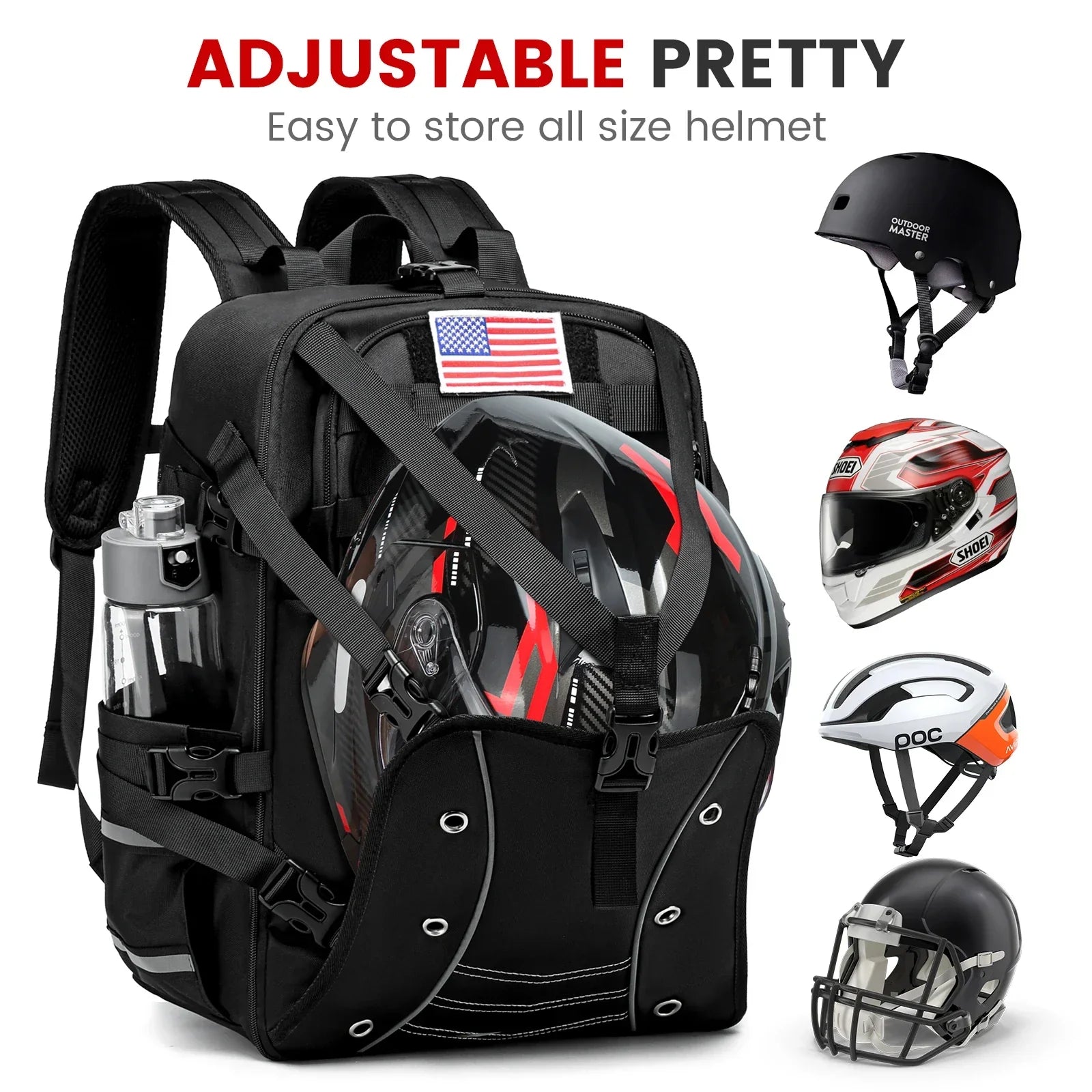 Motorcycle Helmet Backpack – Waterproof Travel Riding Bag 20L - Evallys.com