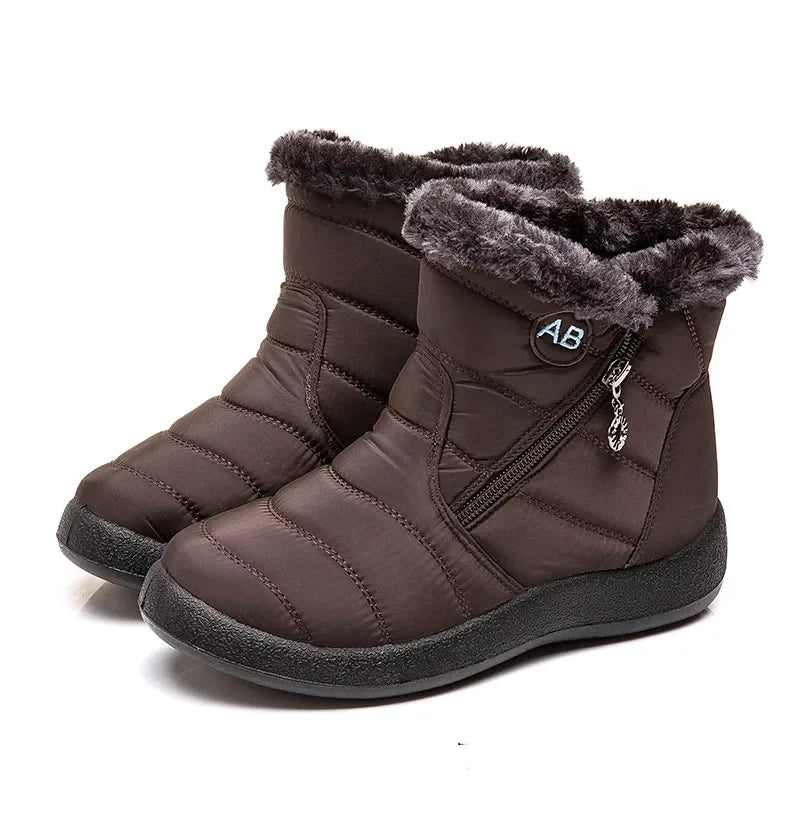 Women's Boots Women's Ankle Boots With Fur Winter Shoes Women Low Heels Winter Boots Snow Waterproof Botas Mujer Winter Footwear - Evallys.com