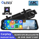 10" Dash Cam 4K 3840*2160P Car Dvr Carplay Android Auto GPS 5G WIFI AUX Stream RearView Mirror Dashcam Camera Drive Recorder FM - Evallys.com