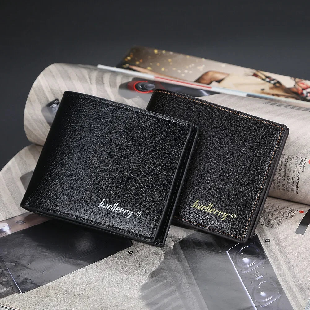 Men RFID Wallets New Short Card Holder Simple Style Male Purses Photo Holder Small Coin Bag Bifold Wallet Pocket For Men - Evallys.com
