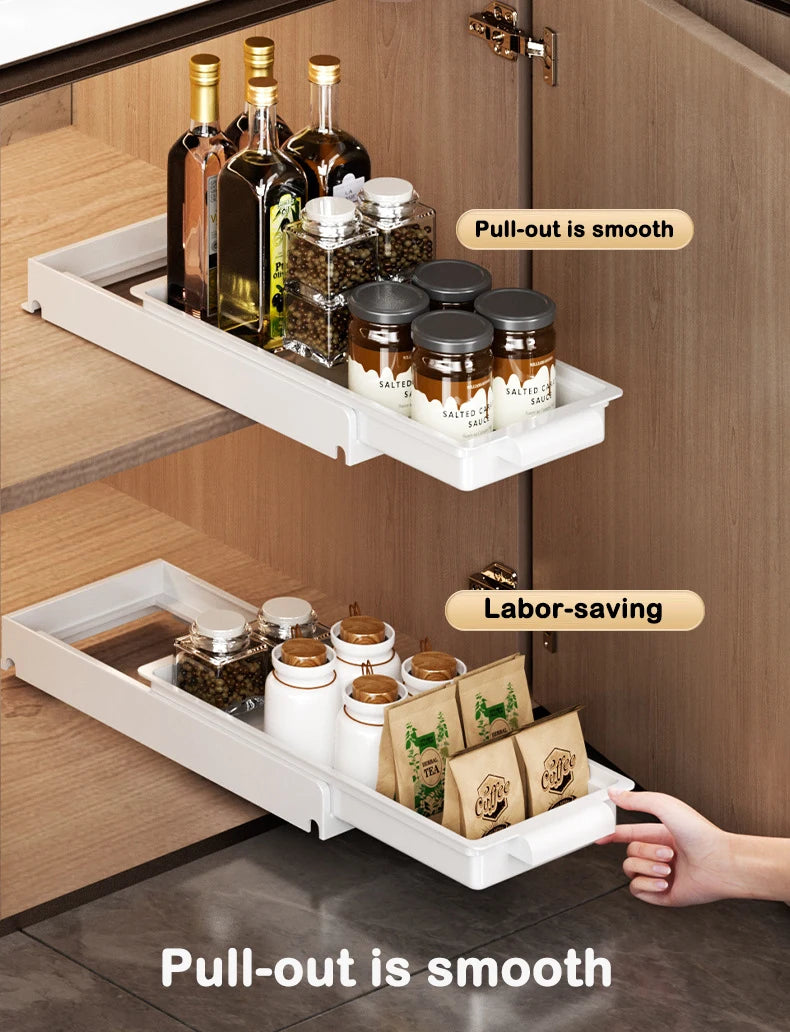 Kitchen Pull Out Dish Racks With Drainboard Drawer Storage Sliding Mesh Cabinet Basket for Accessorie Pull Out Cabinet Organizer