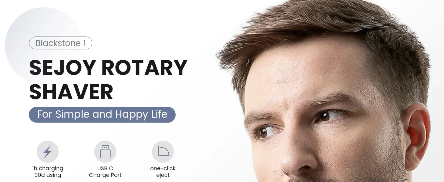 SEJOY Rechargeable Wet & Dry Use Electric Shaver Pop-up Hair Trimmer Rotary Shaving Machine Razor - Evallys.com