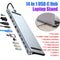11 in 1 USB C Docking Station 1* USB 3.0 3*USB2.0 USB C Hub Triple Display Multiport Adapter for Dell/Surface/HP/Lenovo Laptops - Evallys.com