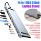 11 in 1 USB C Docking Station 1* USB 3.0 3*USB2.0 USB C Hub Triple Display Multiport Adapter for Dell/Surface/HP/Lenovo Laptops - Evallys.com