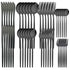 48pcs Black Gold Cutlery Set Knife Fork Coffee Spoon Dinnerware Stainless Steel Tableware Flatware Western Kitchen Silverware