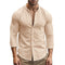 Men's Henry Shirts Cotton Linen Slim Fit Causal Hawaiian Solid Color Basic Style Spring Summer Breathable Men Clothing - Evallys.com