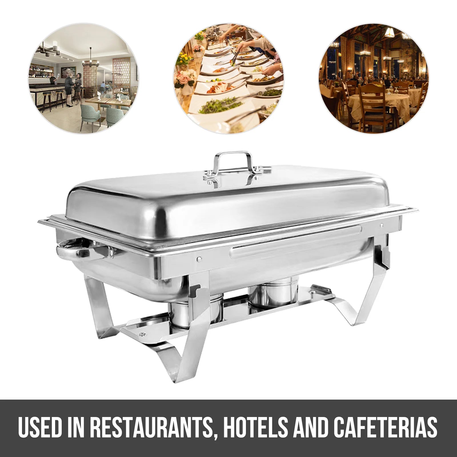 Chafing Dish Buffet Set 8QT Electric Stainless Steel 2/4/ Pack Full Size Pans Food Warmer Chafing Fuel Holder for Party Catering