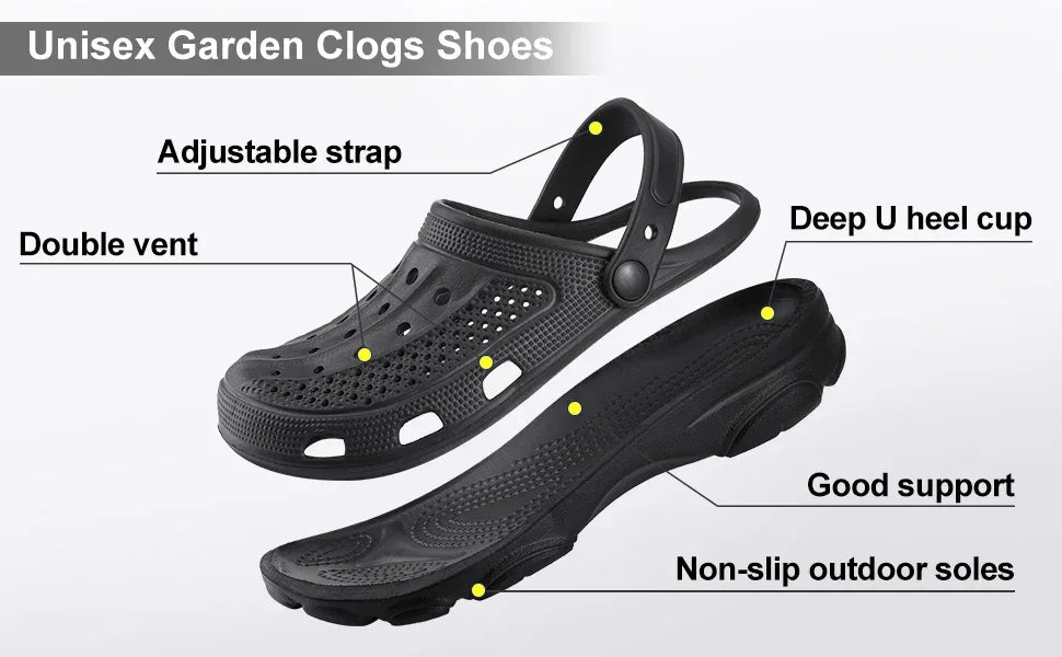 Comwarm Men’s Clogs – Breathable Non-Slip Garden & Beach Sandals - Evallys.com