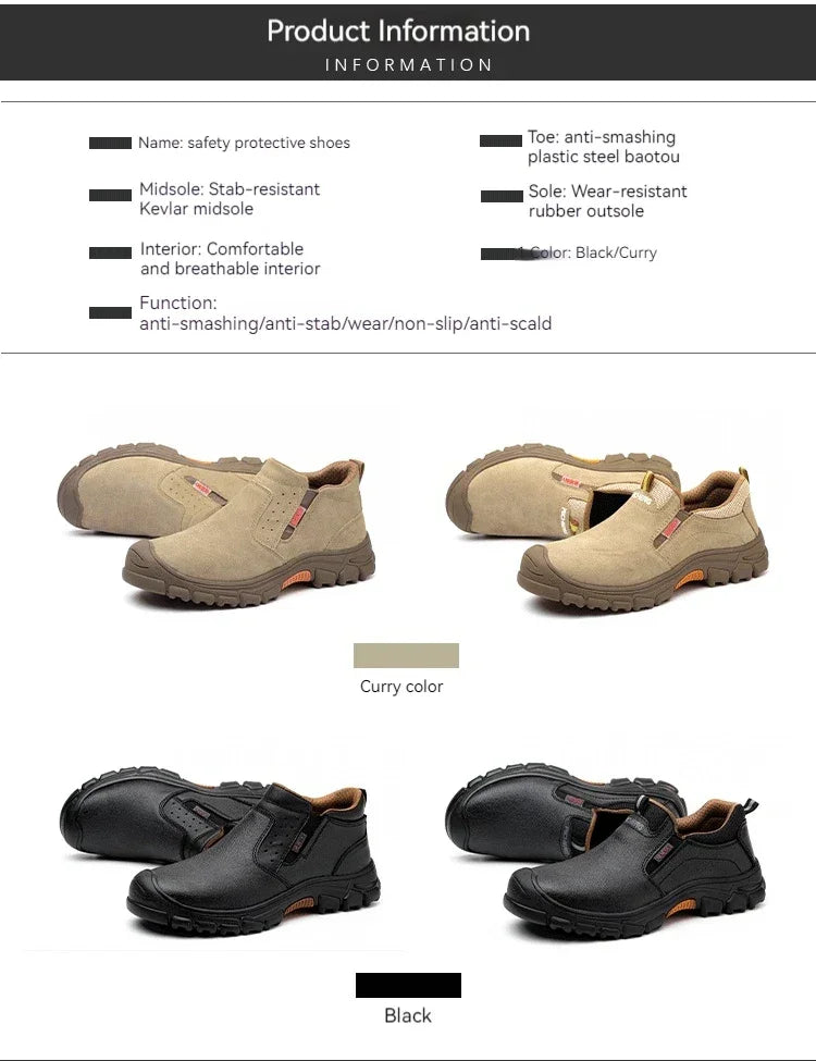Mens Work Boots Composite Toe Safety Footwear Metatarsal Guard Puncture-Proof Construction Work Shoes Anti-Slip Rubber Outsole - Evallys.com