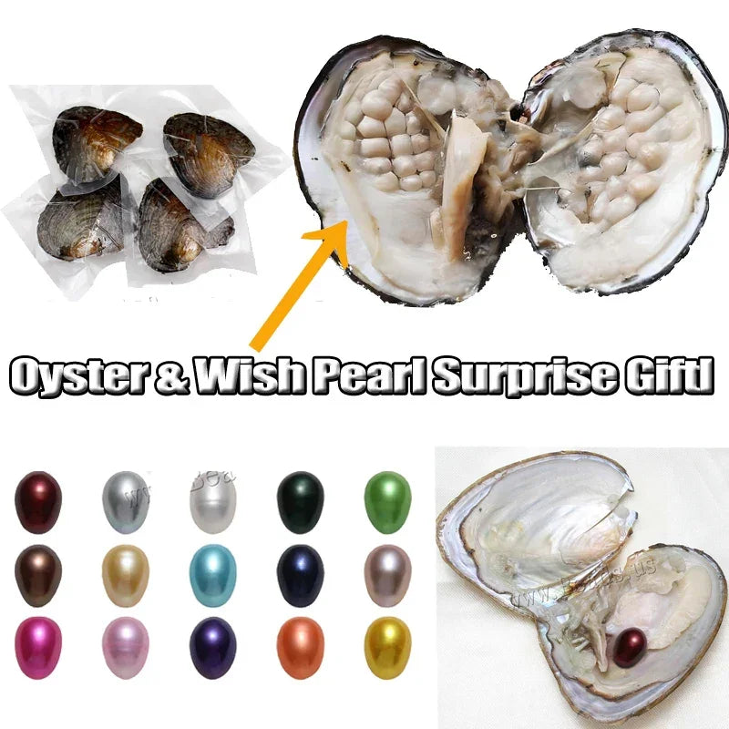 1-50PC Oyster Wish Pearl Kit Freshwater Pearl Rice mixed colors 5-8mm Freshwater Pearl Beads Jewelry DIY Accessories Gift - Evallys.com