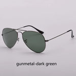 Top Quality Real Glass Lenses Men Women Sunglasses Brand Fashion Pilot Metal Frame Classic Style Outdoor UV400 Sun Glasses - Evallys.com