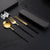 3pcs Thin Portuguese portable stainless steel cutlery chopsticks, forks, spoons, student home outdoor picnic tableware