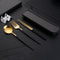 3pcs Thin Portuguese portable stainless steel cutlery chopsticks, forks, spoons, student home outdoor picnic tableware