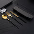 3pcs Thin Portuguese portable stainless steel cutlery chopsticks, forks, spoons, student home outdoor picnic tableware