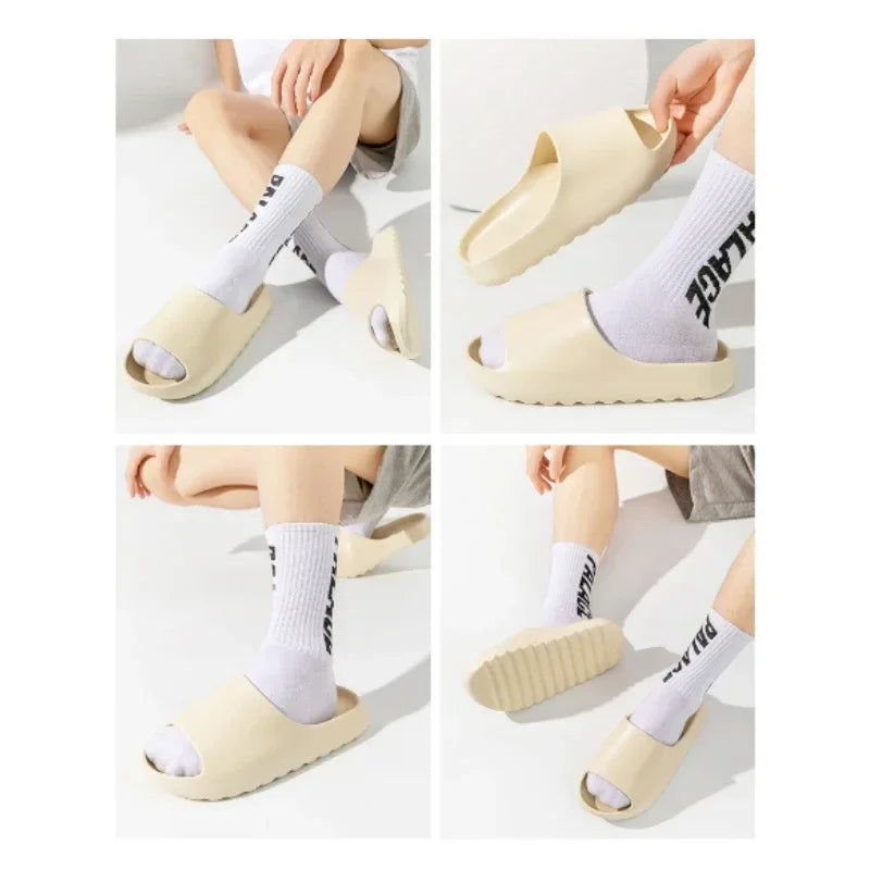 Men’s Cloud Slides – Thick Sole EVA Sandals for Summer Beach & Home - Evallys.com