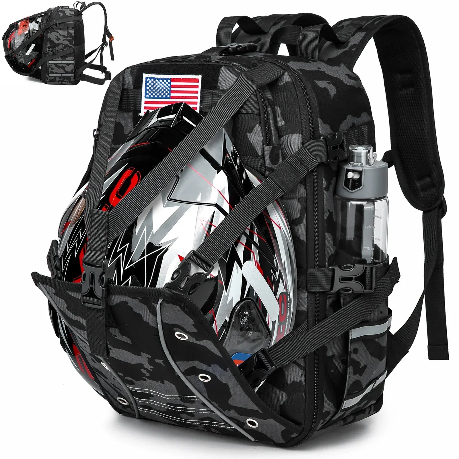 Motorcycle Helmet Backpack – Waterproof Travel Riding Bag 20L - Evallys.com