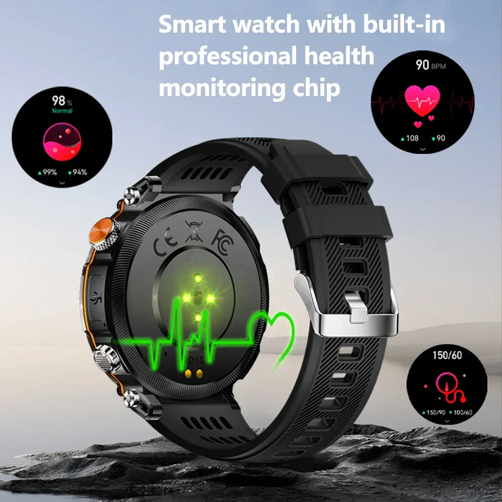 1.7-Inch Display 600mAh Large Battery Outdoor Smartwatch with Sport mode Heart Rate Bluetooth Call Smart Watch For Men 2025 NEW - Evallys.com