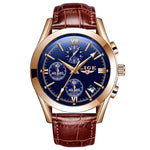 LIGE Men Watch Top Brand Luxury Waterproof Luminous Sport Wristwatch Quartz Military Genuine Leather Relogios Masculino+Box - Evallys.com