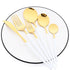 48pcs Black Gold Cutlery Set Knife Fork Coffee Spoon Dinnerware Stainless Steel Tableware Flatware Western Kitchen Silverware