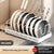 Pots and Pans Organizer Under Cabinet Sliding Pot Lid Storage Holder Kitchen Adjustable Slide Out Dish Pan Storage Rack Shelf