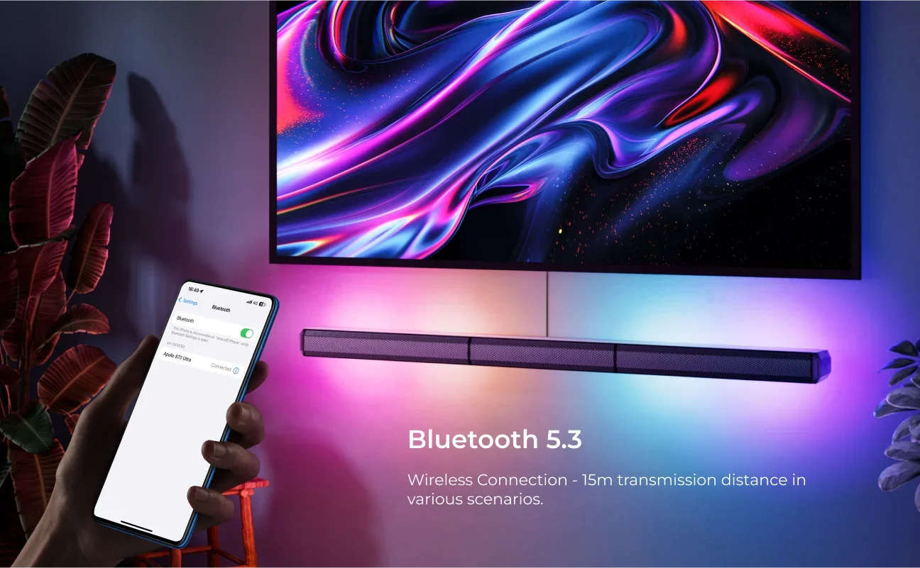 ULTIMEA 7.1 Surround Sound Bar with 2 Surround Speakers & 6.5" Subwoofer, Surround Sound System for TV with RGB, APP Control - Evallys.com