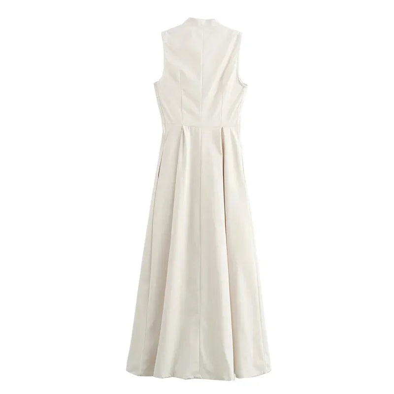 TRAF Sleeveless Bodycon Midi Dress – Elegant Summer Party Dress - Evallys.com