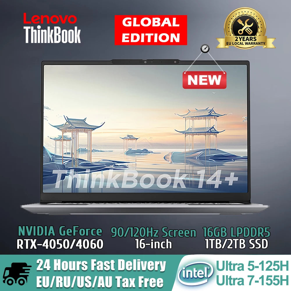 Lenovo ThinkBook 14+ 2024 AI laptop Core Evo Ultra 5 Intel Arc /RTX4050 Graphics 16GB/32GB LPDDR5X 1T SSD 14.5-inch Notebook PC - Evallys.com # #