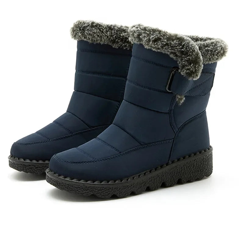 Women's Boots 2024 Trend Winter Shoes For Woman Winter Boots Ankle Low Heels Botas Mujer Waterproof Snow Boots With Fur Shoes - Evallys.com