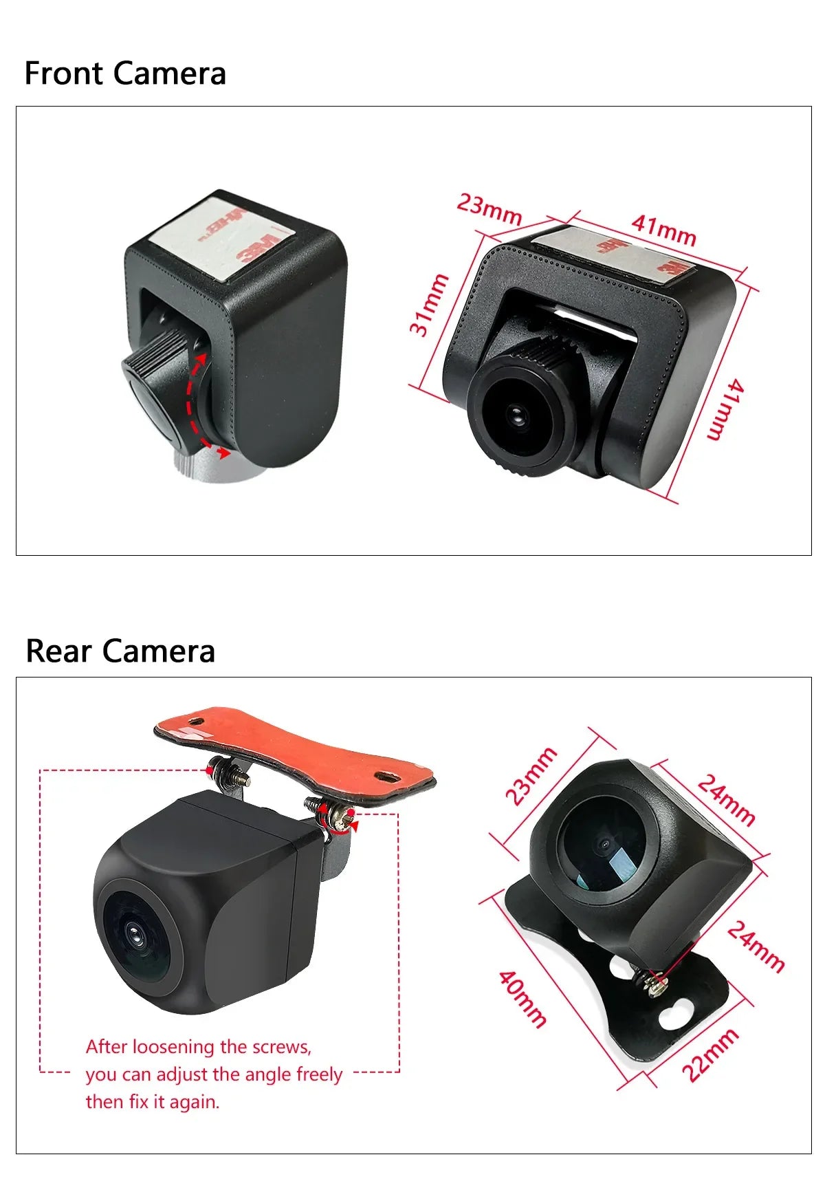 JOYING Newest AR front Camera Or Rear Camera Reversing Backup View Camera Parking Assist Wide Dynamic Range Full 1080P Display - Evallys.com