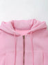 TRAF 2024 Spring Female Casual Hoodies Zipper Coats+Elastic Waist Baggy Pants 2 Pieces Set Elegant Loose Solid Pink Grey Pants - Evallys.com